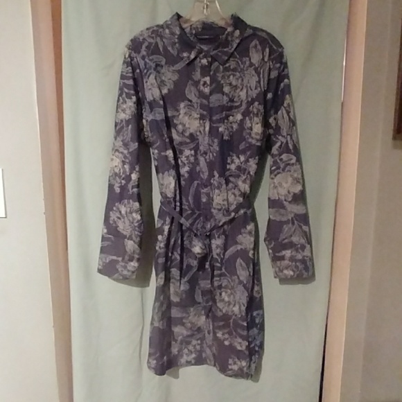 Isaac Mizrahi Denim Floral Print Shirt Dress 18 W - Picture 3 of 3